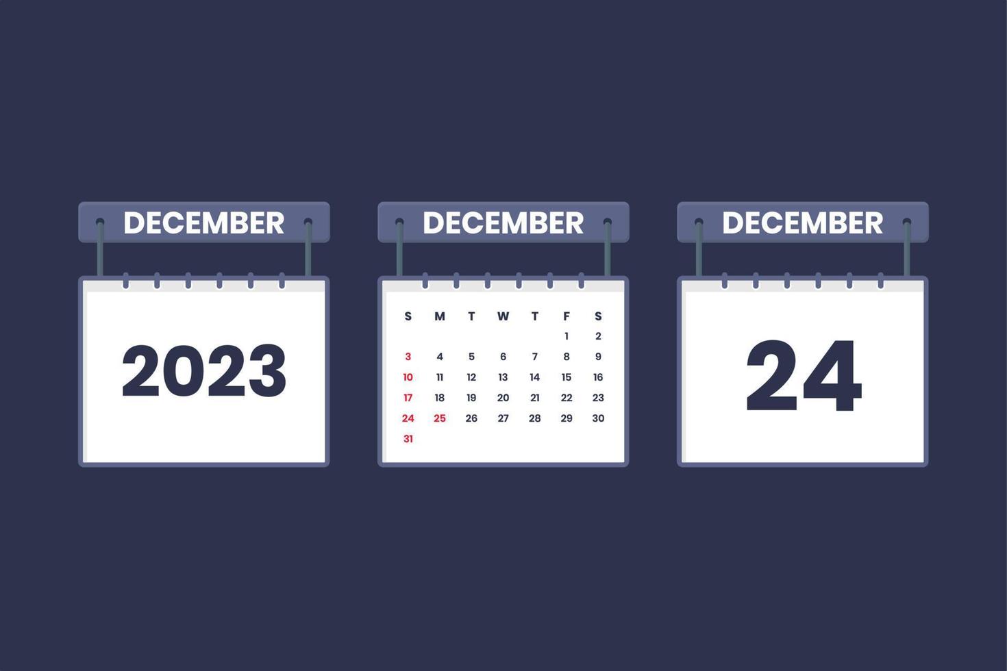 24 december 2023 kalender icoon voor schema, afspraak, belangrijk datum concept vector