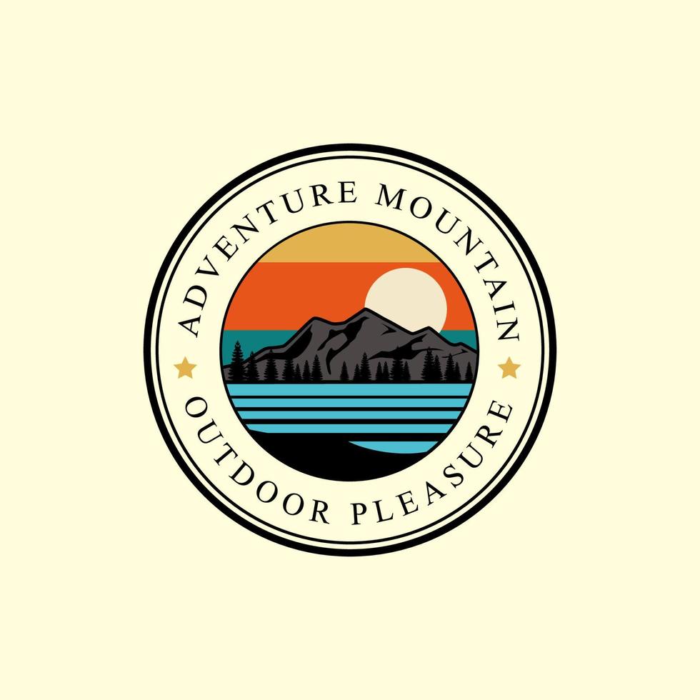 buitenshuis berg avontuur logo grafisch ontwerp icoon modern vector illustratie