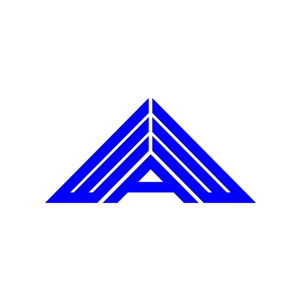 waw brief logo creatief ontwerp met vector grafisch, waw gemakkelijk en modern logo in driehoek vorm geven aan.