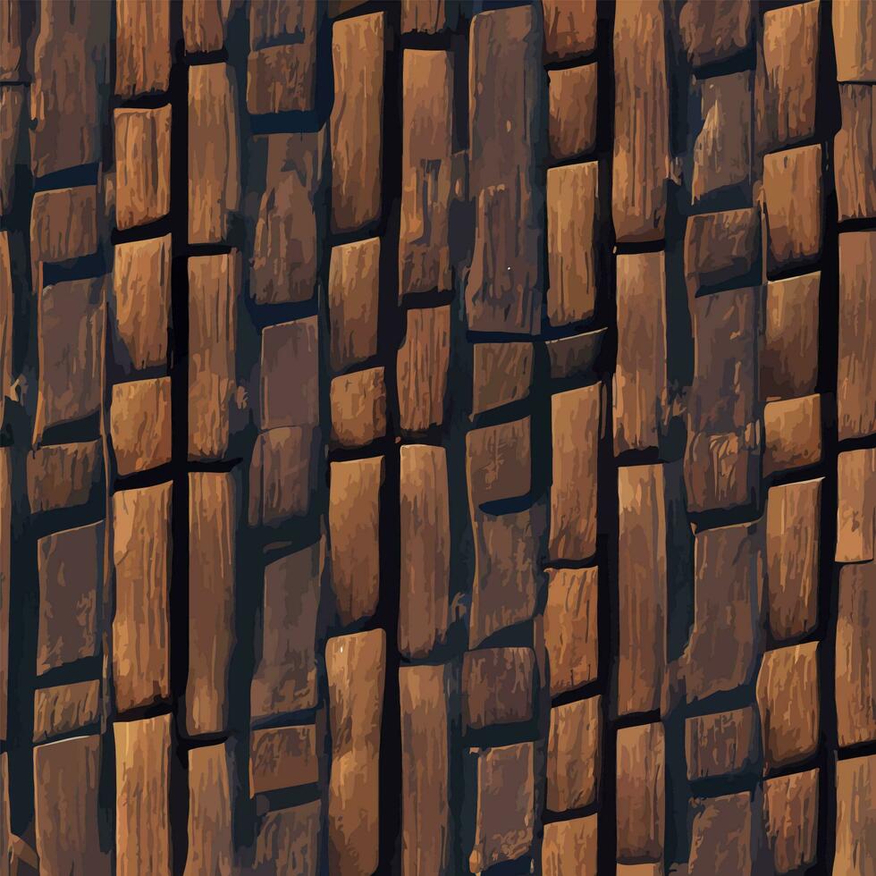vector grafisch van verticaal oud bruin hout planken structuur naadloos tegel perfect voor achtergrond behang