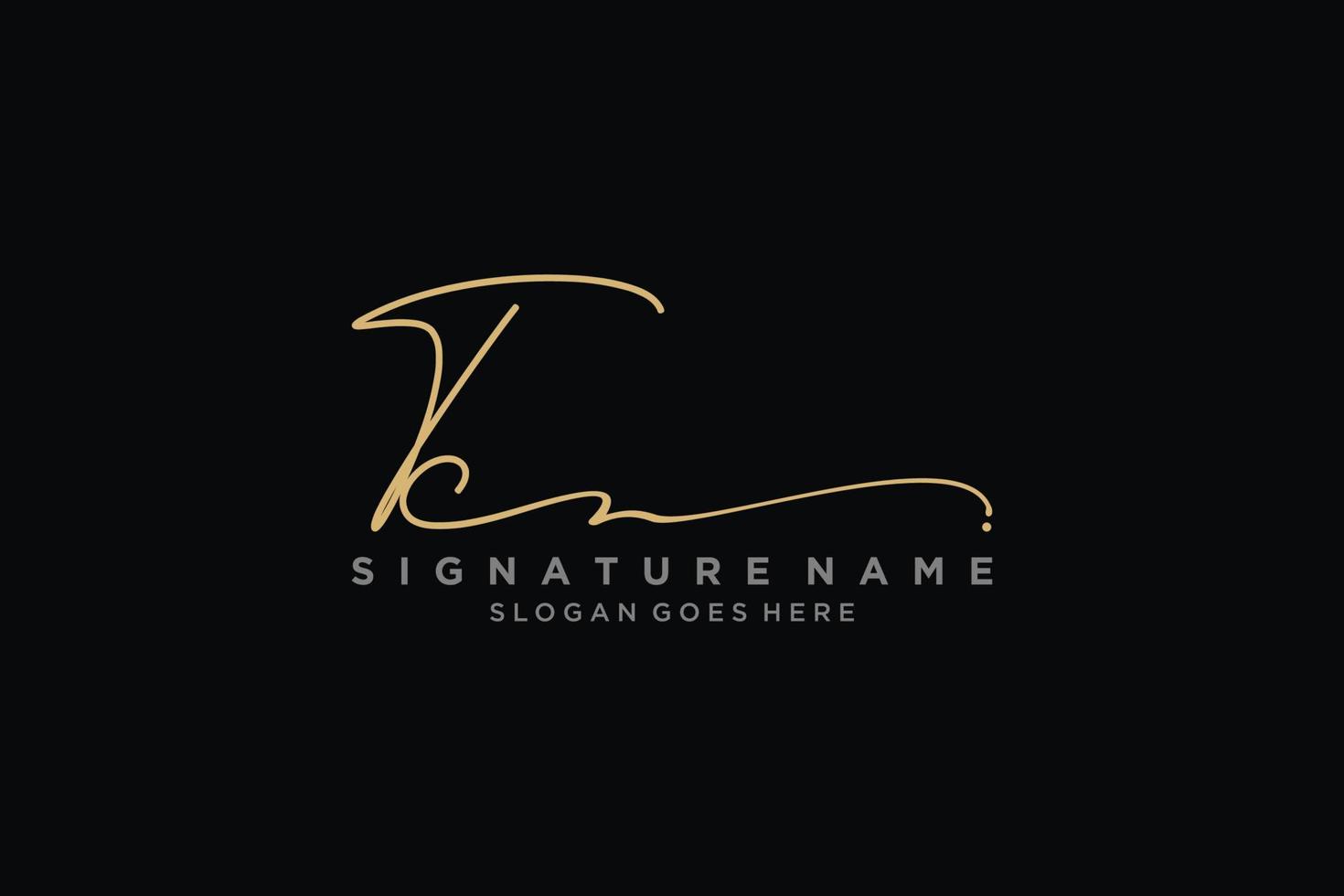 eerste tc brief handtekening logo sjabloon elegant ontwerp logo teken symbool sjabloon vector icoon