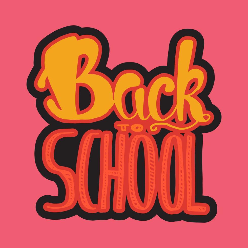 terug naar school belettering vector