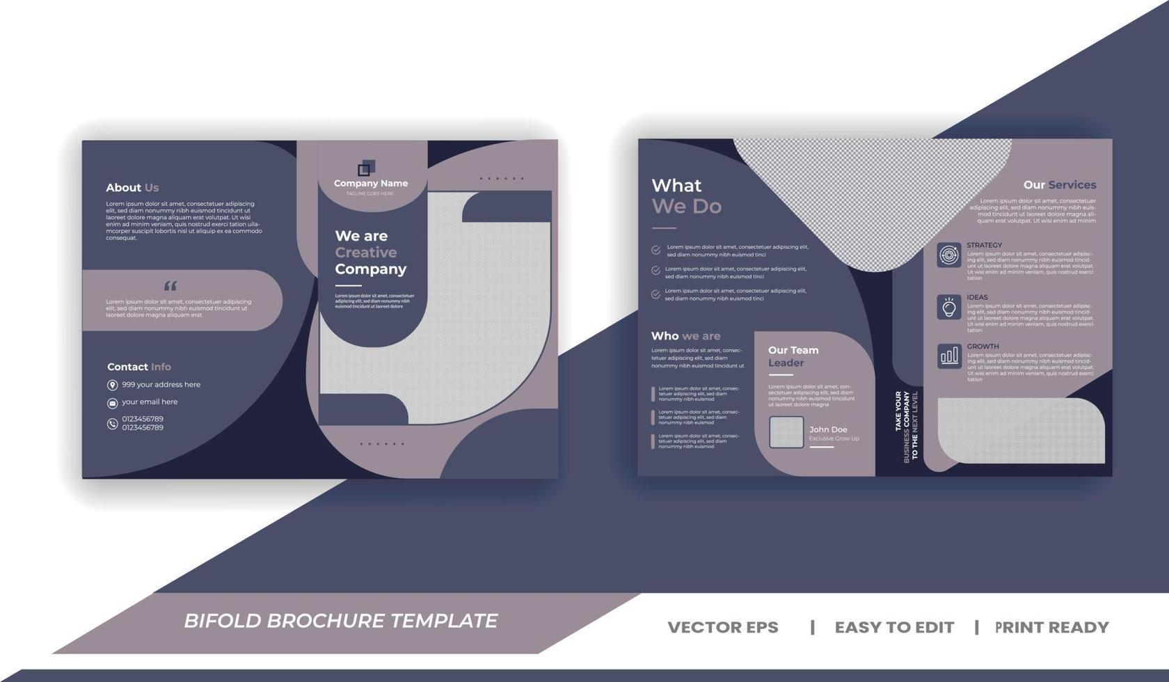 tweevoudig brochure sjabloon - professioneel bedrijf brochure, bi vouwen sjabloon, omslag bladzijde, voor de helft vouwen brochures - zakelijke brochure - 05 vector