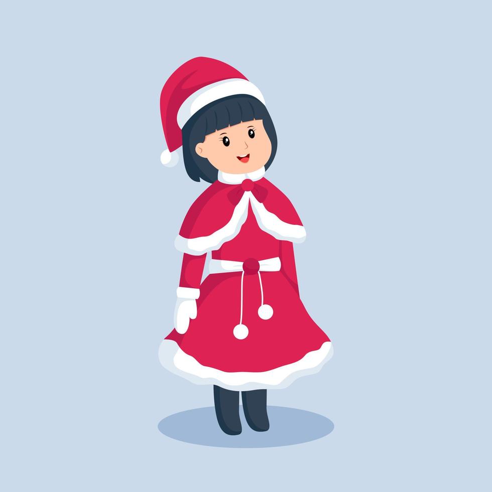 Kerstmis de kerstman weinig meisje karakter ontwerp illustratie vector