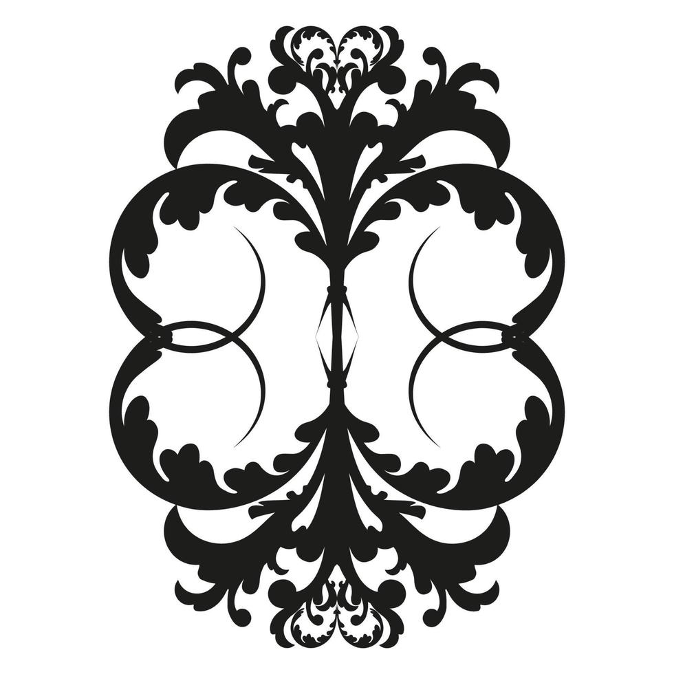 vector damast wijnoogst barok rol ornament wervelen. Victoriaans monogram heraldisch schild wervelen. retro bloemen blad patroon grens gebladerte antiek acanthus schoonschrift gegraveerde tatoeëren.