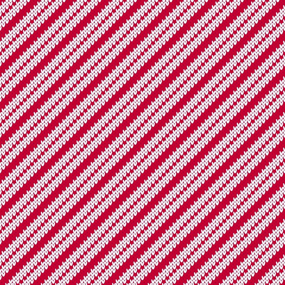 rood en wit gebreid diagonaal strepen trui naadloos patroon. vector