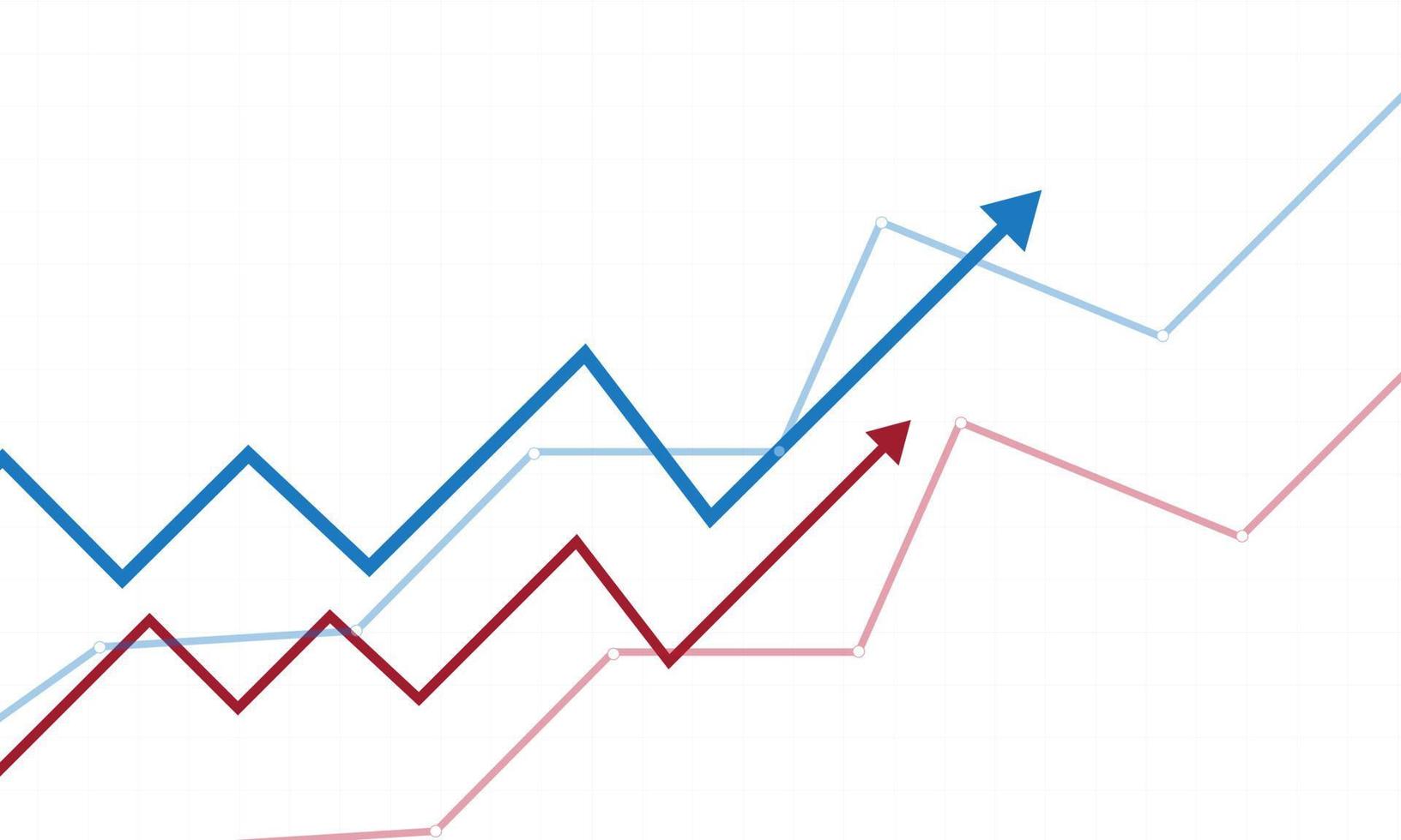 financieel tabel met vervlechting pijlen gaan omhoog Aan een wit achtergrond vector