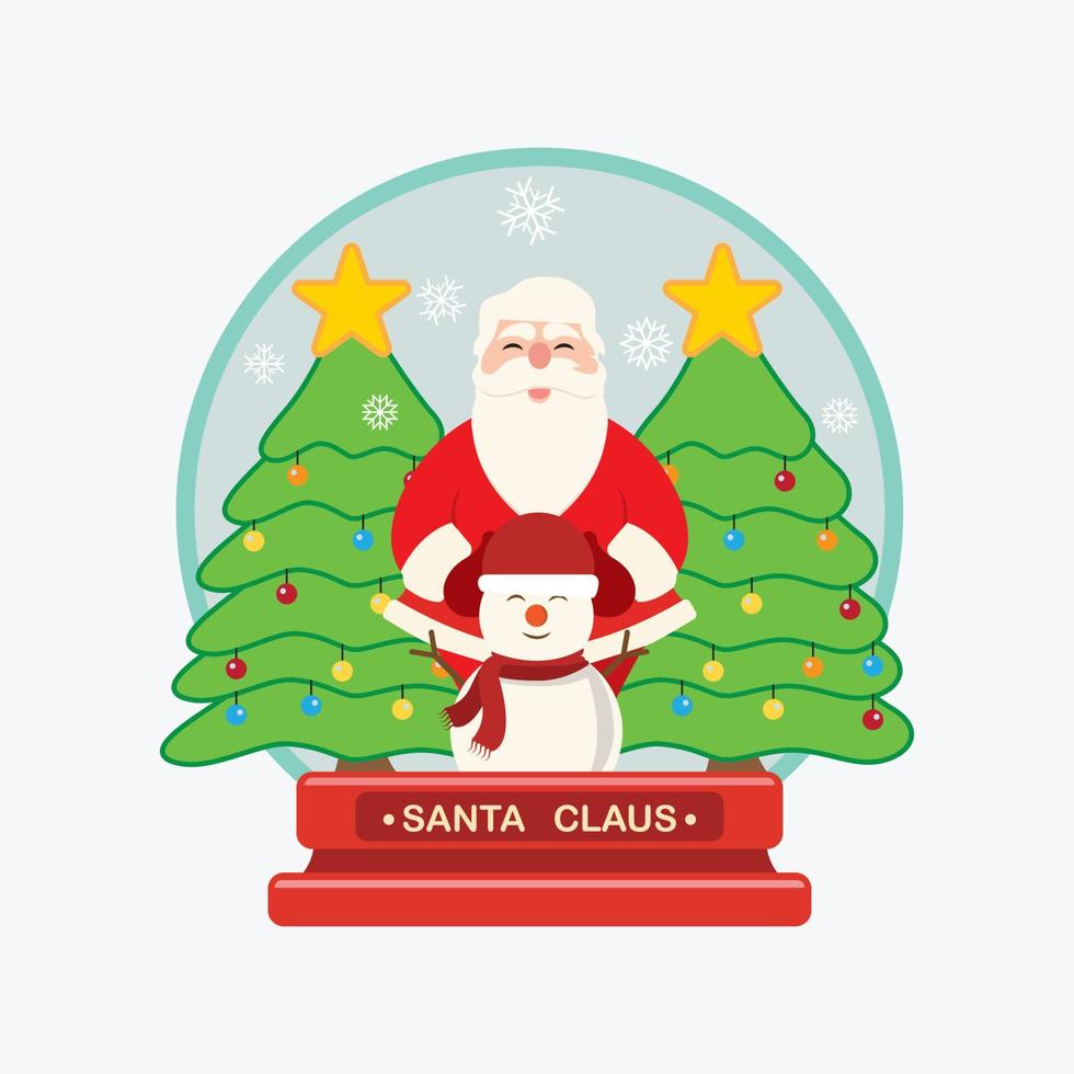 de kerstman claus logo en vector illustratie ontwerp