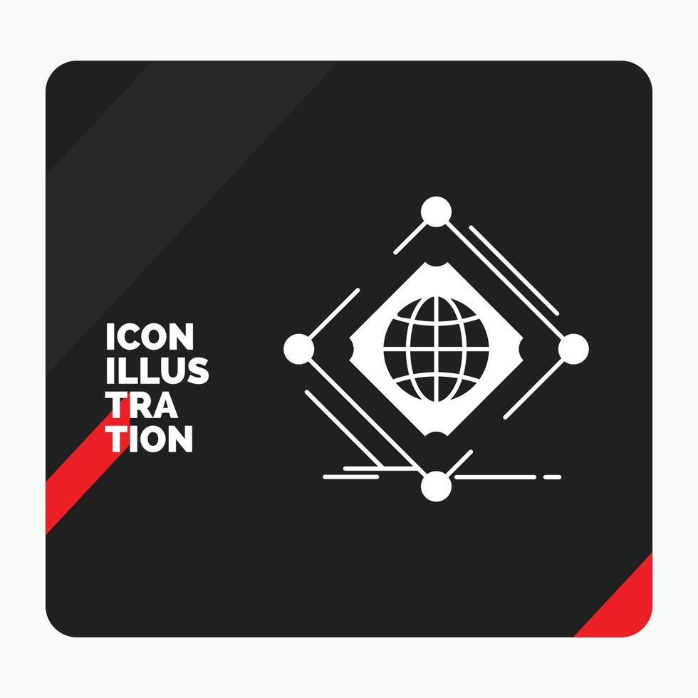 rood en zwart creatief presentatie achtergrond voor complex. globaal. internetten. netto. web glyph icoon vector
