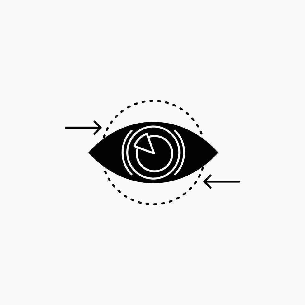 bedrijf. oog. marketing. visie. plan glyph icoon. vector geïsoleerd illustratie