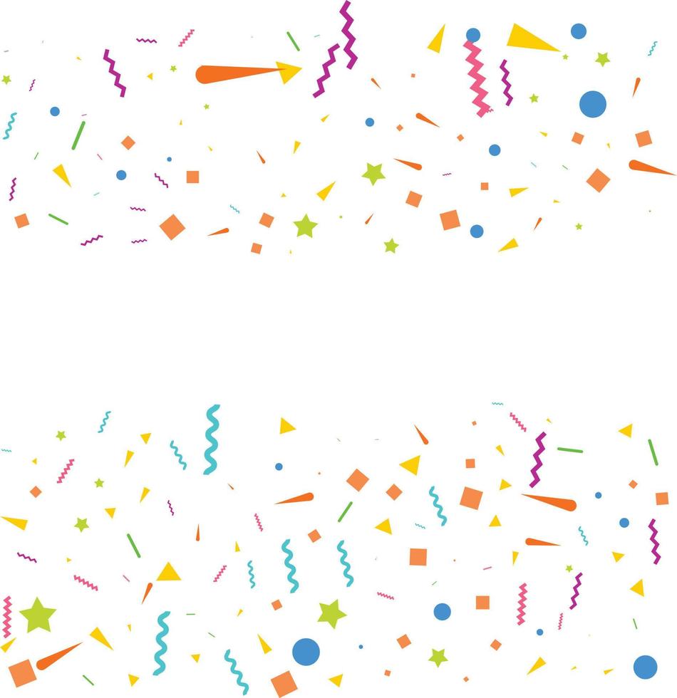 confetti concept ontwerp sjabloon vakantie gelukkig dag. wit achtergrond viering vector illustratie.