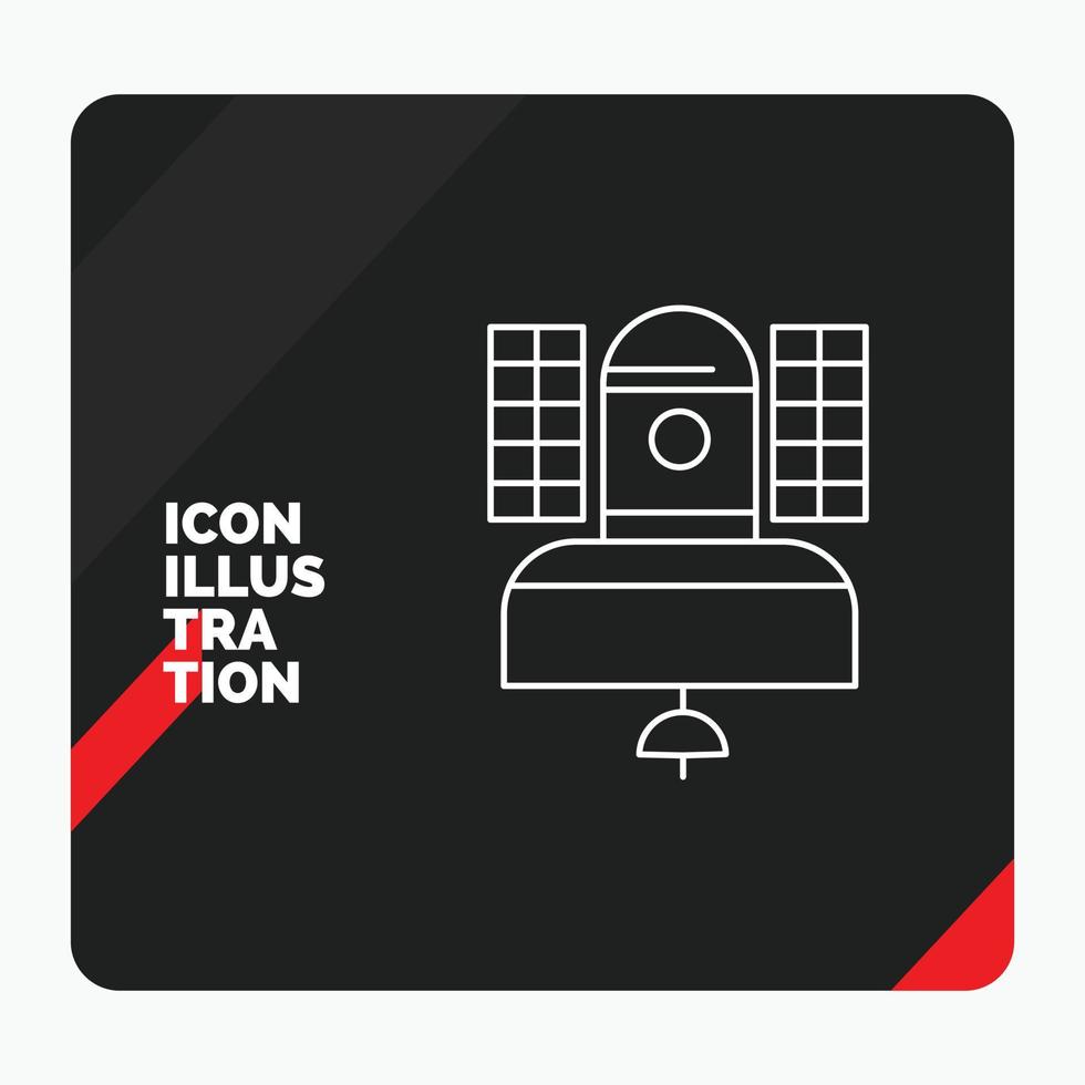 rood en zwart creatief presentatie achtergrond voor satelliet. uitzending. omroep. communicatie. telecommunicatieverbinding lijn icoon vector