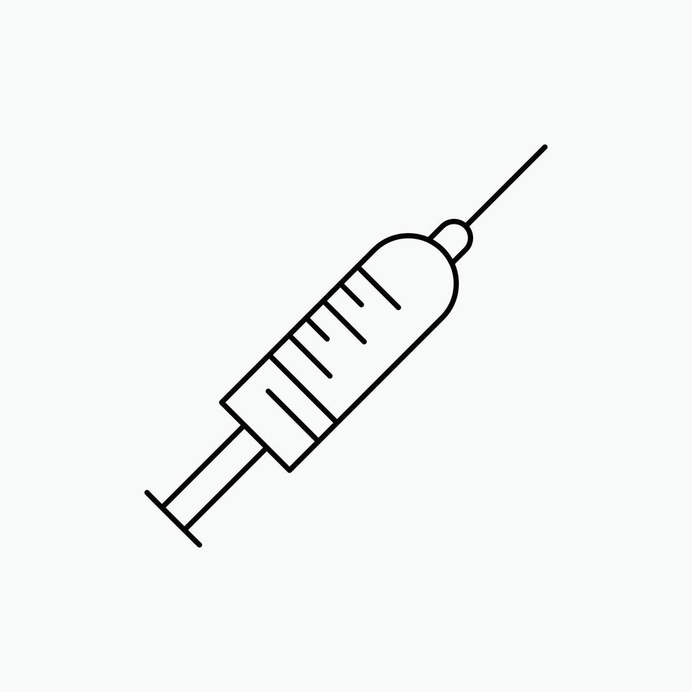 spuit. injectie. vaccin. naald. schot lijn icoon. vector geïsoleerd illustratie