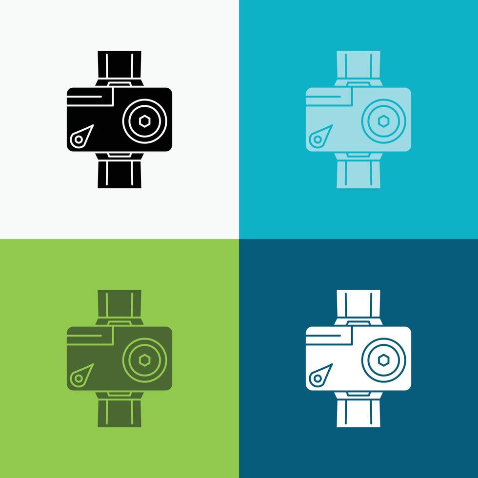 camera. actie. digitaal. video. foto icoon over- divers achtergrond. glyph stijl ontwerp. ontworpen voor web en app. eps 10 vector illustratie