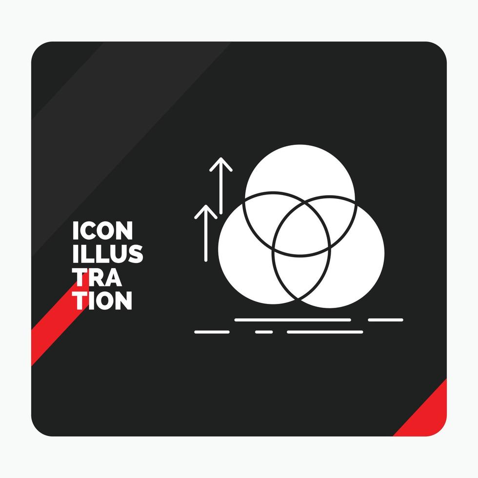 rood en zwart creatief presentatie achtergrond voor evenwicht. cirkel. uitlijning. meting. geometrie glyph icoon vector