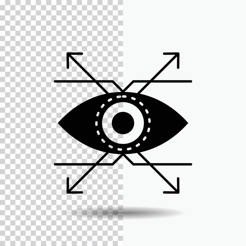 bedrijf. oog. Look. visie glyph icoon Aan transparant achtergrond. zwart icoon vector