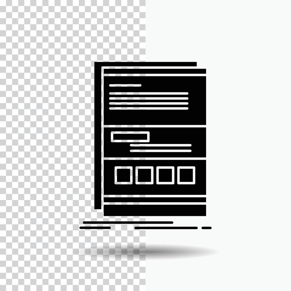 browser. dynamisch. internetten. bladzijde. snel reagerend glyph icoon Aan transparant achtergrond. zwart icoon vector