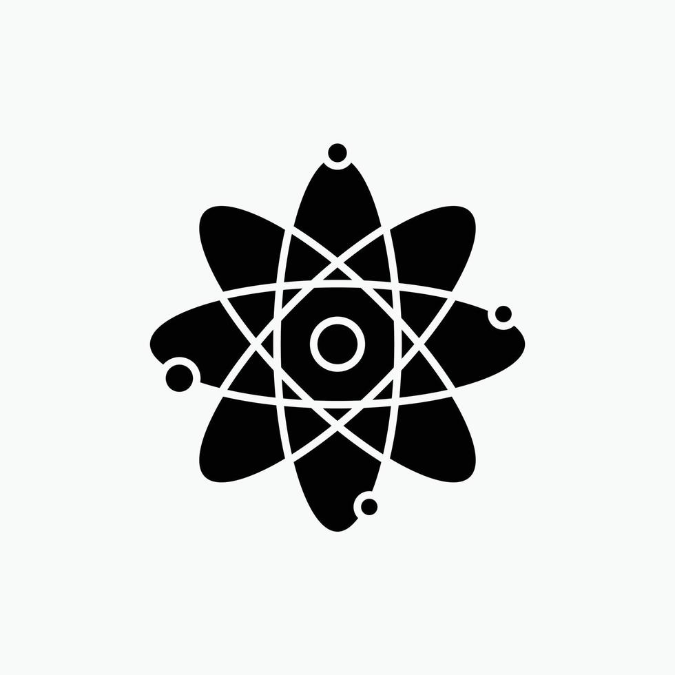 atoom. nucleair. molecuul. chemie. wetenschap glyph icoon. vector geïsoleerd illustratie