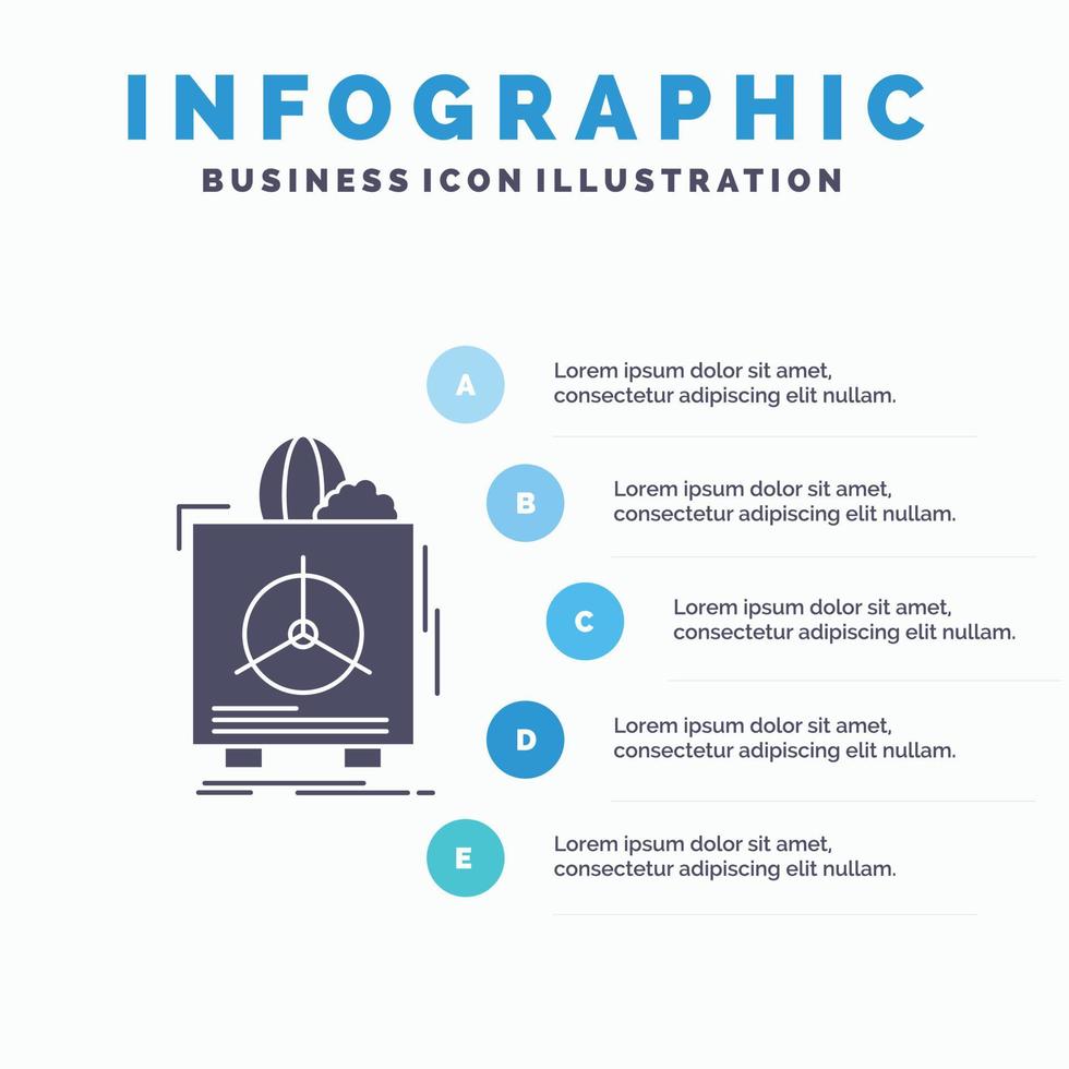 verzekering. Broos. Product. garantie. Gezondheid infographics sjabloon voor website en presentatie. glyph grijs icoon met blauw infographic stijl vector illustratie.