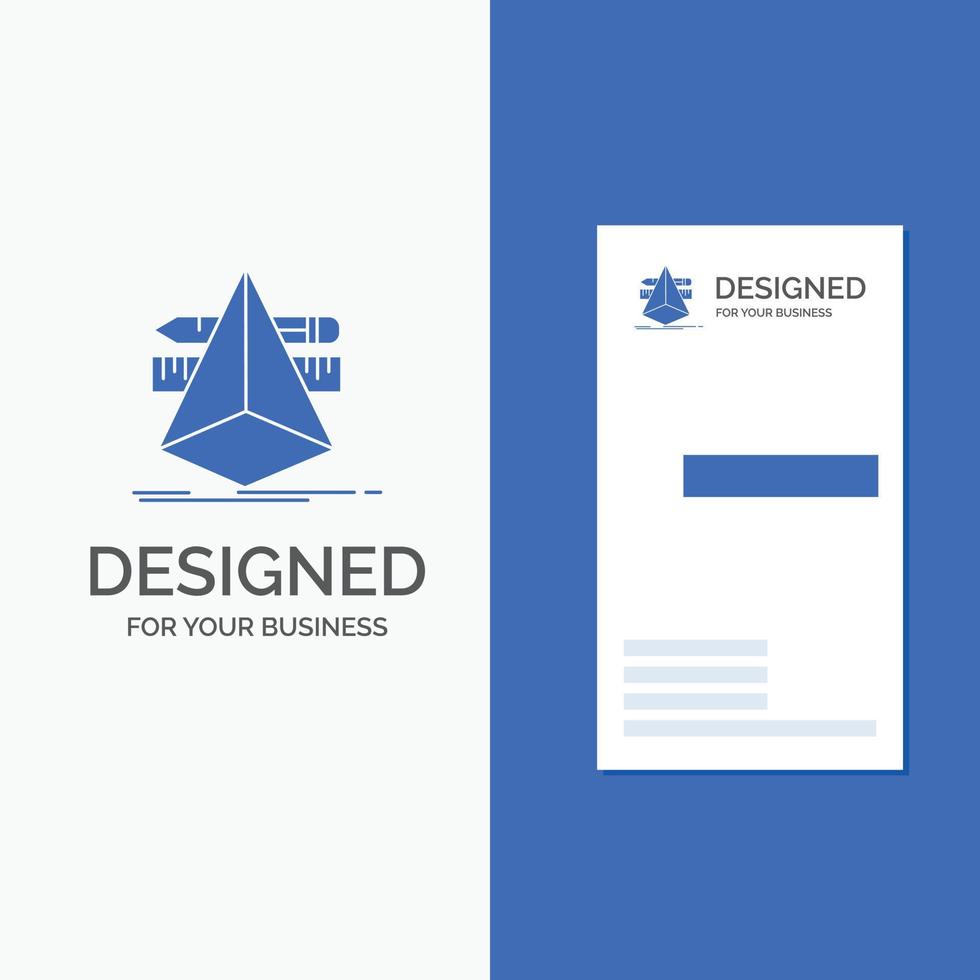 bedrijf logo voor 3d. ontwerp. ontwerper. schetsen. hulpmiddelen. verticaal blauw bedrijf .bezoeken kaart sjabloon. vector