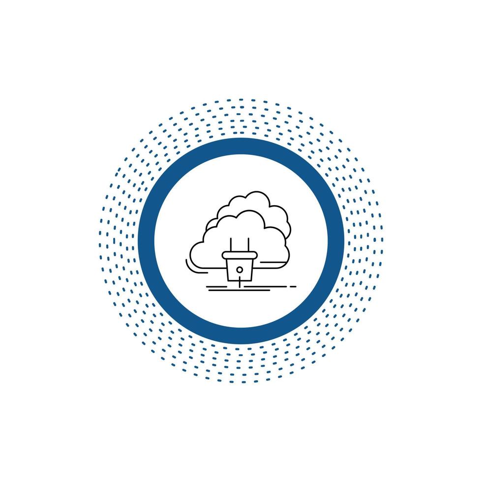 wolk. verbinding. energie. netwerk. macht lijn icoon. vector geïsoleerd illustratie