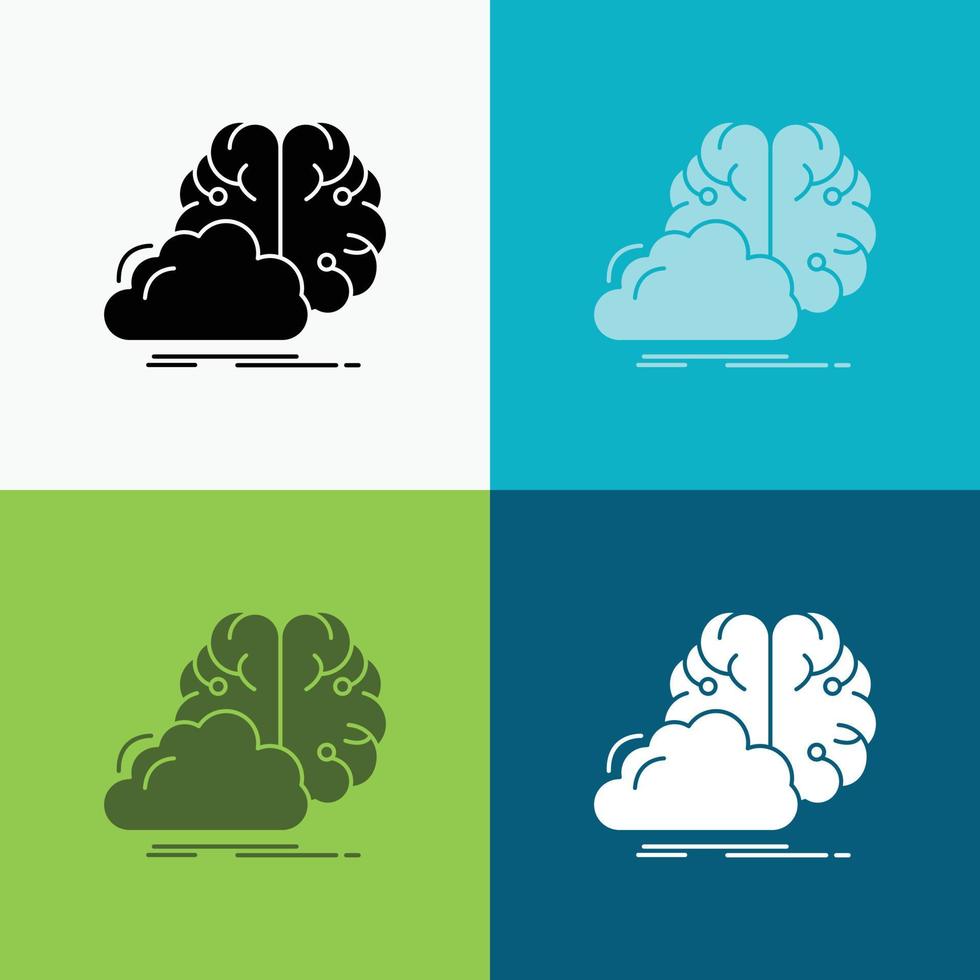 brainstormen. creatief. idee. innovatie. inspiratie icoon over- divers achtergrond. glyph stijl ontwerp. ontworpen voor web en app. eps 10 vector illustratie