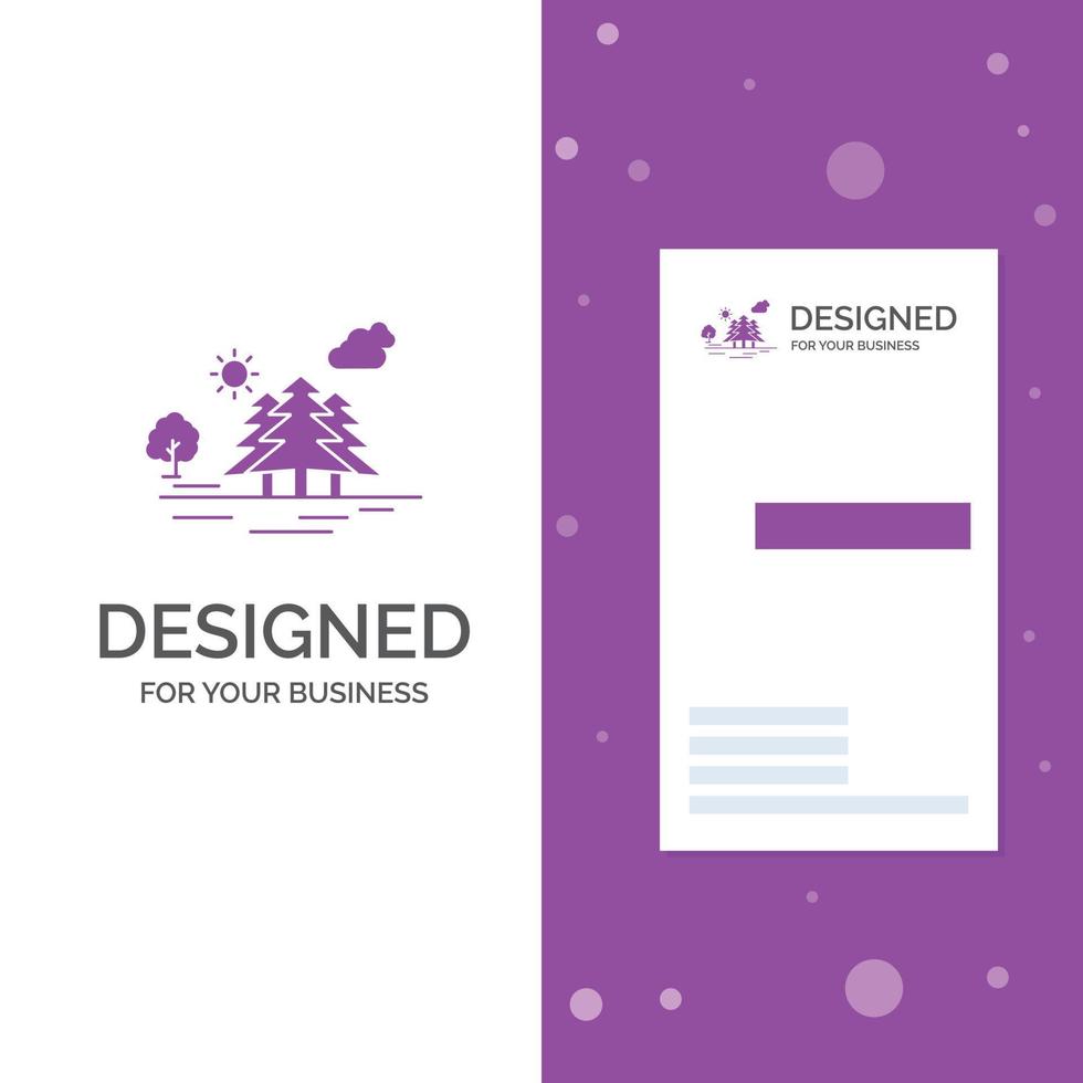 bedrijf logo voor berg. heuvel. landschap. natuur. wolken. verticaal Purper bedrijf .bezoeken kaart sjabloon. creatief achtergrond vector illustratie