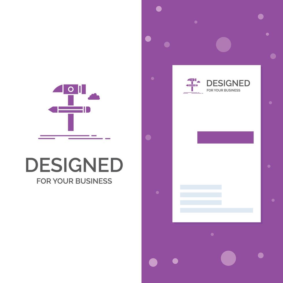 bedrijf logo voor bouwen. ontwerp. ontwikkelen. hulpmiddel. hulpmiddelen. verticaal Purper bedrijf .bezoeken kaart sjabloon. creatief achtergrond vector illustratie