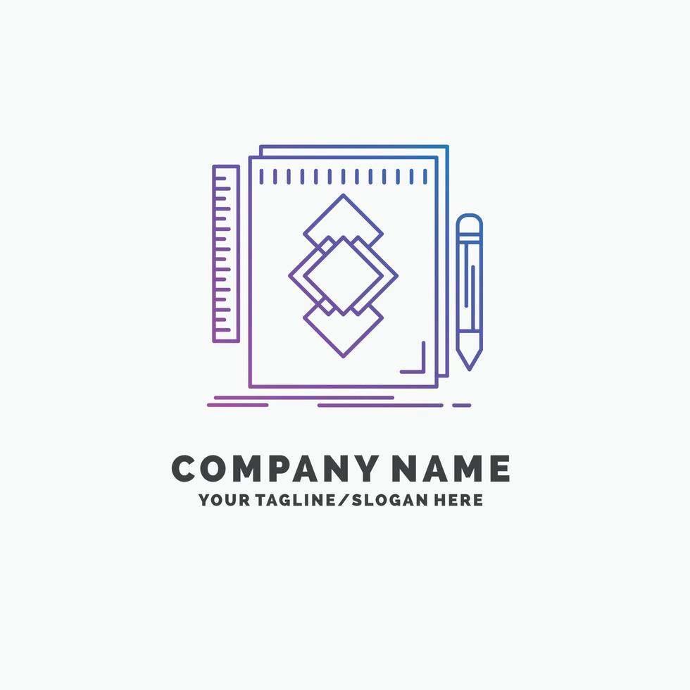 ontwerp. hulpmiddel. identiteit. tekenen. ontwikkeling Purper bedrijf logo sjabloon. plaats voor slogan vector