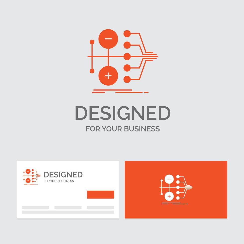 bedrijf logo sjabloon voor inkomsten genereren. financiën. geld. overdracht. waarde. oranje bezoekende kaarten met merk logo sjabloon. vector