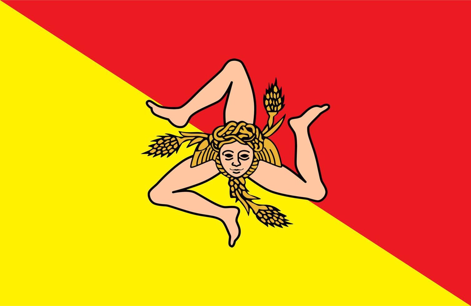Sicilië vlag. regio van Italië. vector illustratie.