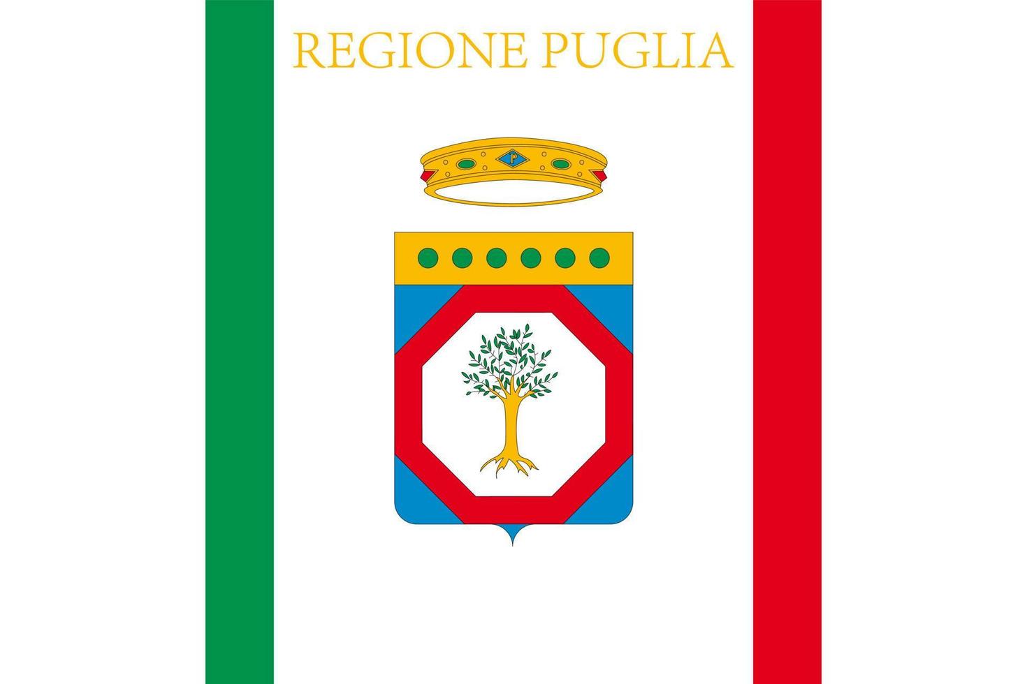 apulië vlag. regio van Italië. vector illustratie.