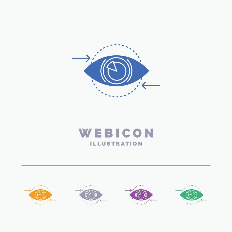 bedrijf. oog. marketing. visie. plan 5 kleur glyph web icoon sjabloon geïsoleerd Aan wit. vector illustratie