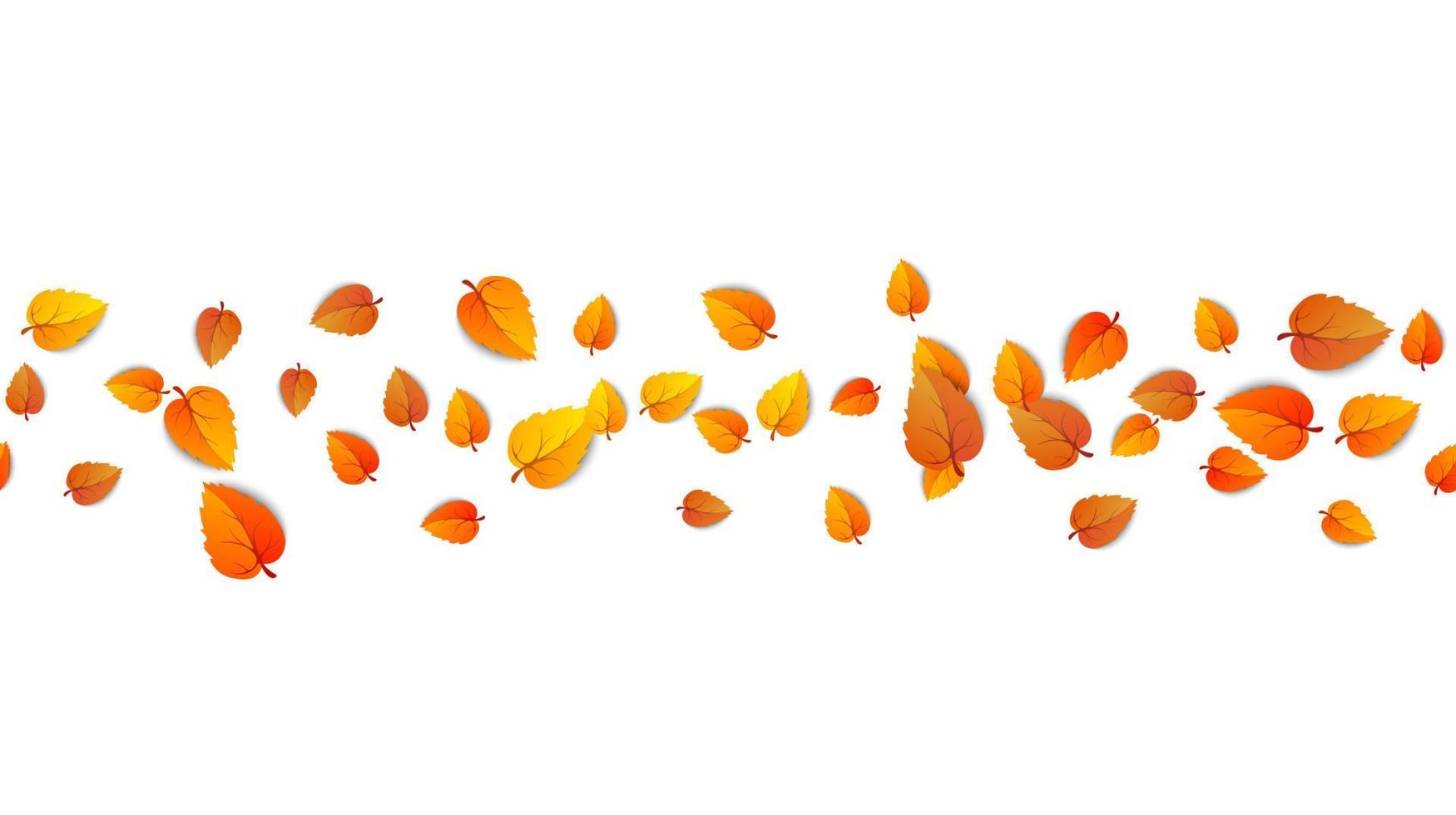 naadloos herfst bladeren horizontaal banier geïsoleerd Aan wit achtergrond. reclame sjabloon met gouden herfst blad. vector illustratie eps10