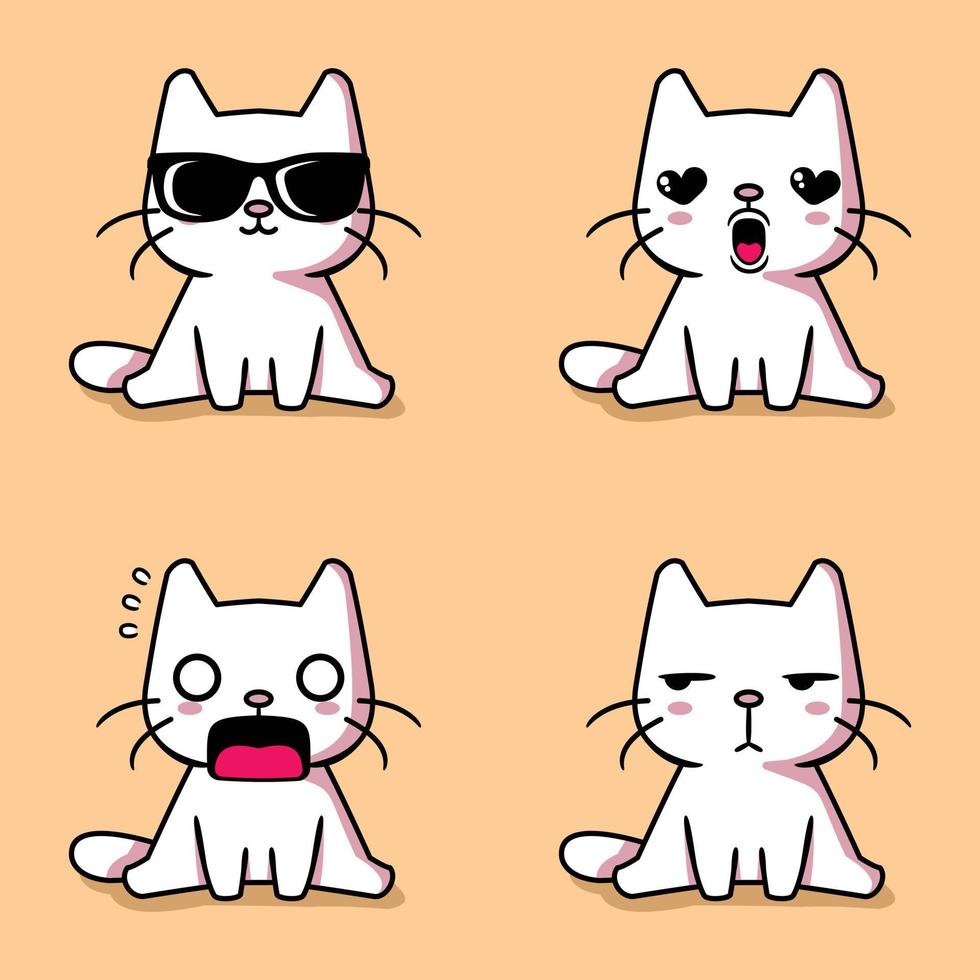 vector illustratie van schattig katje emoji