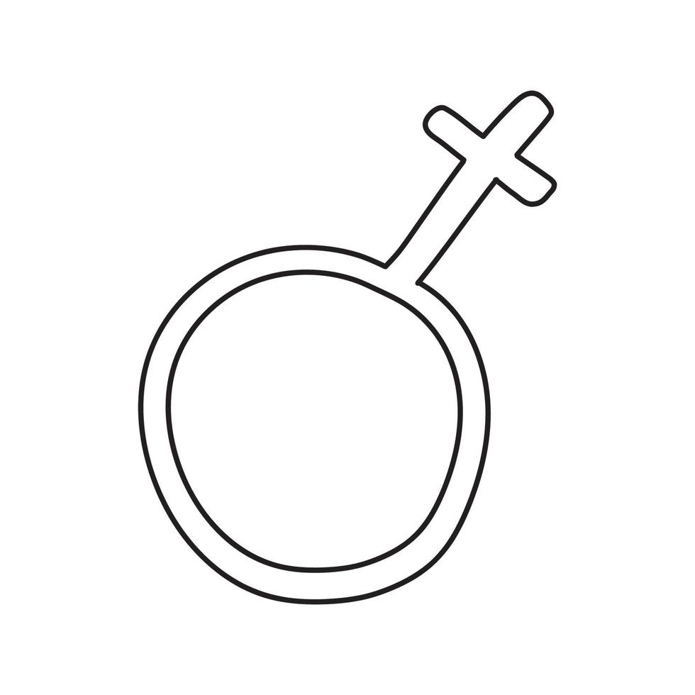 hand- getrokken illustratie van geslacht symbool vrouw vector