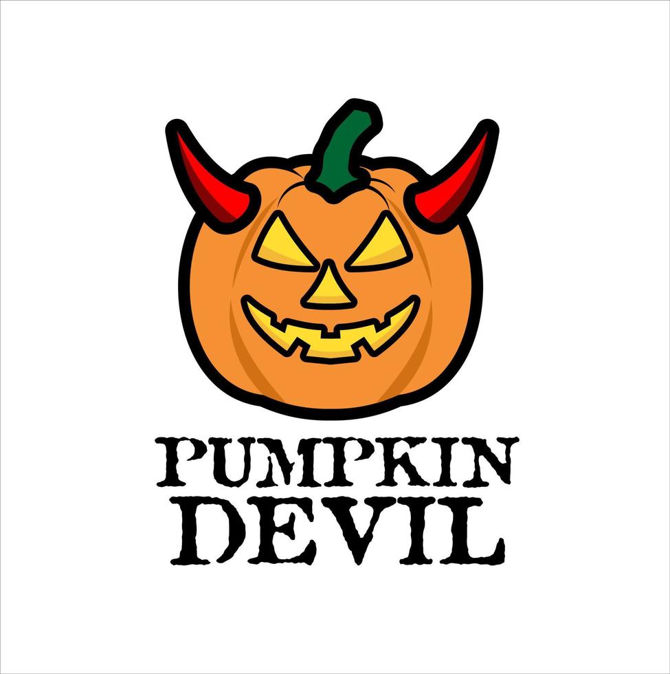 illustratie vector van pompoen duivel logo geschikt voor halloween