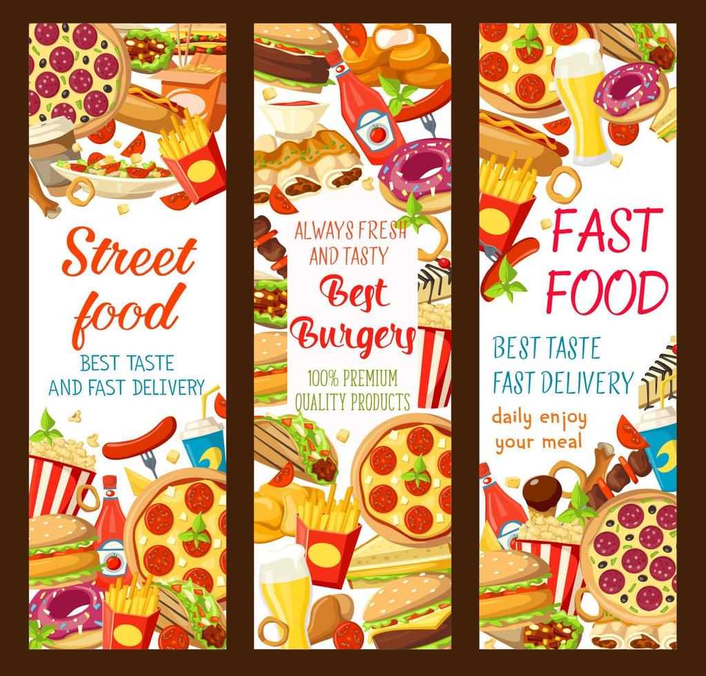 vector snel voedsel restaurant menu banners