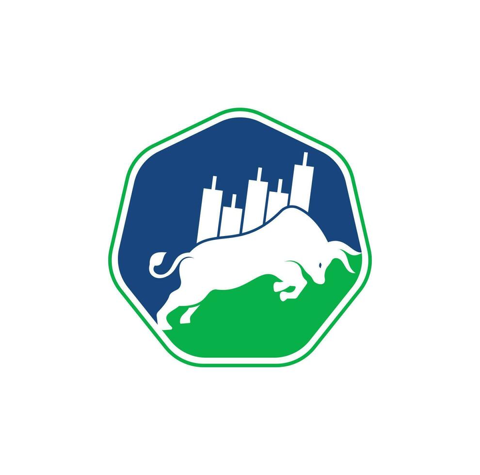 bullish handelaar logo. forex stier logo ontwerp sjabloon vector. financieel stier logo ontwerp. handel stier grafiek. vector