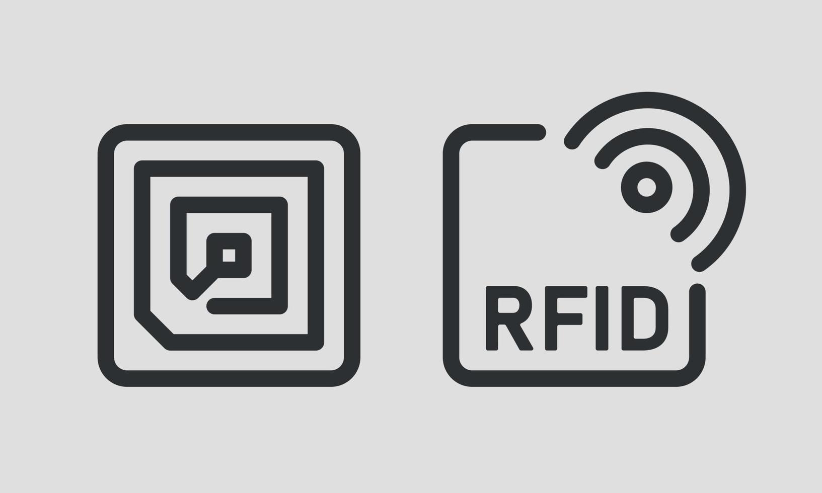 rfid lijn icoon set. radiofrequentie identificatie tekens. vector illustartion