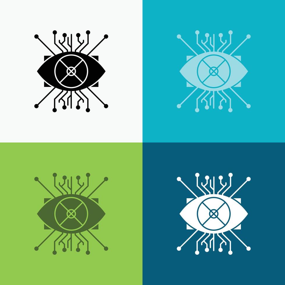 ar. vergroting. cyber. oog. lens icoon over- divers achtergrond. glyph stijl ontwerp. ontworpen voor web en app. eps 10 vector illustratie