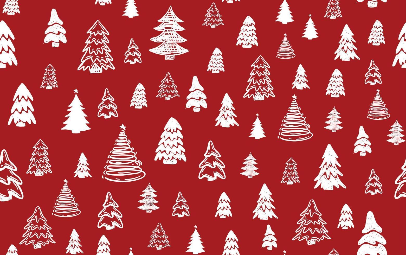 Kerstmis boom patroon, hand- getrokken illustraties. vector