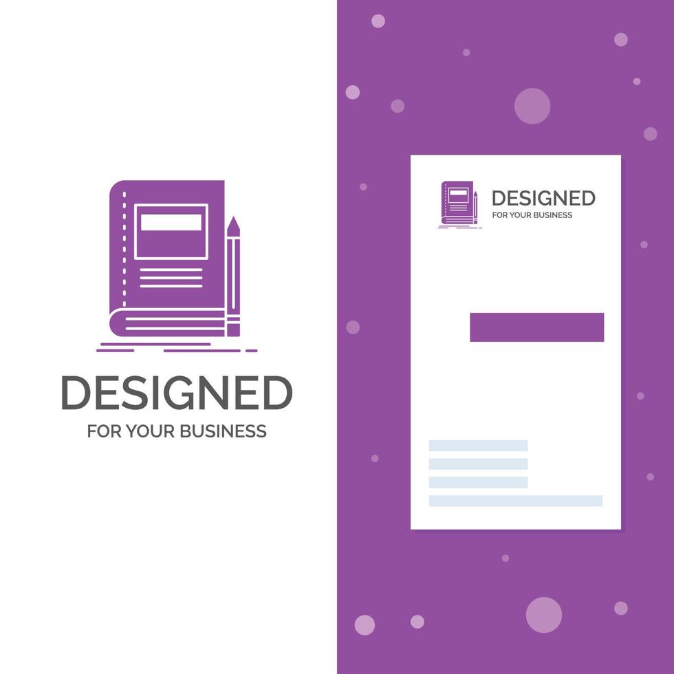 bedrijf logo voor boek. bedrijf. onderwijs. notebook. school. verticaal Purper bedrijf .bezoeken kaart sjabloon. creatief achtergrond vector illustratie