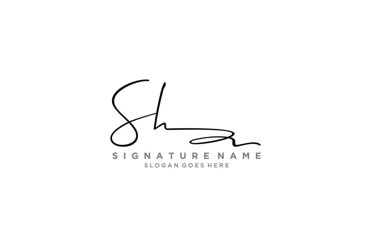 eerste sh brief handtekening logo sjabloon elegant ontwerp logo teken symbool sjabloon vector icoon