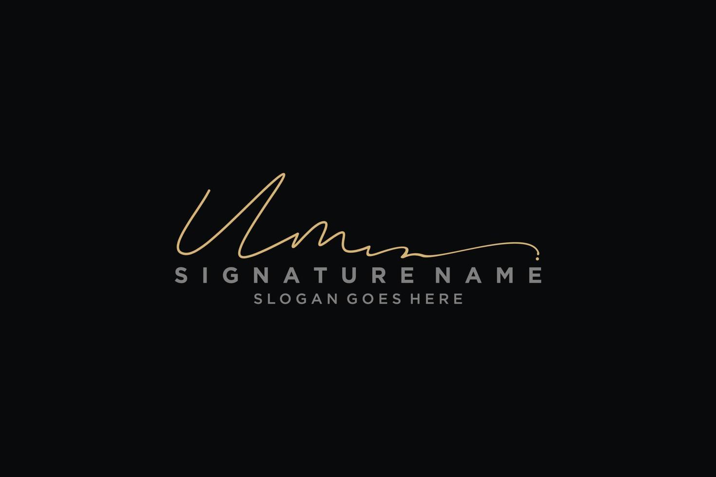 eerste um brief handtekening logo sjabloon elegant ontwerp logo teken symbool sjabloon vector icoon