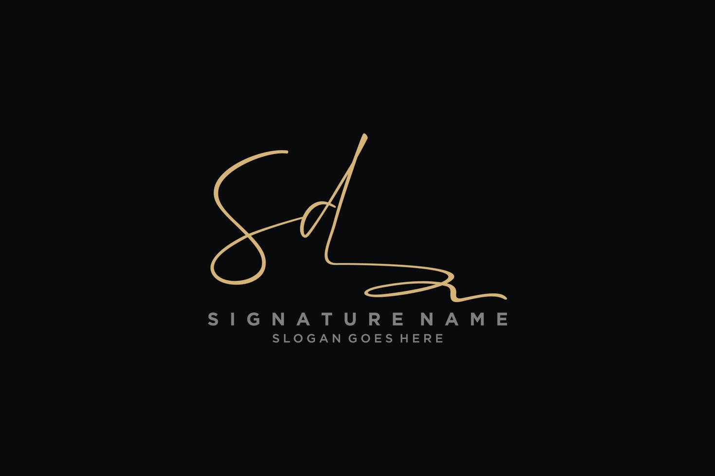 eerste sd brief handtekening logo sjabloon elegant ontwerp logo teken symbool sjabloon vector icoon