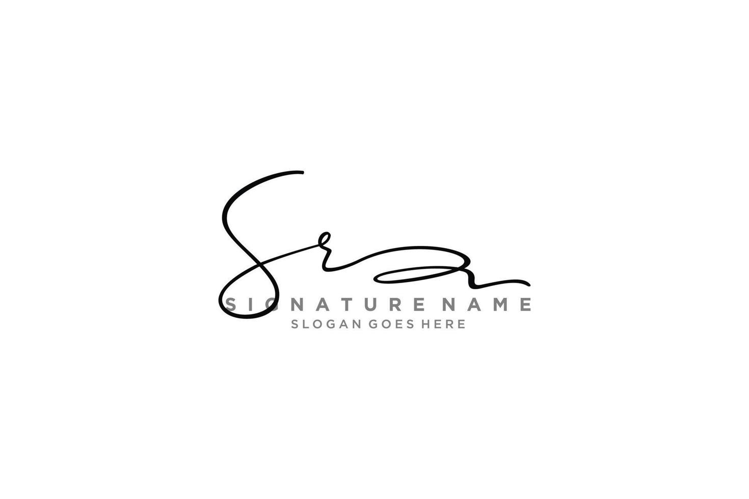 eerste sr brief handtekening logo sjabloon elegant ontwerp logo teken symbool sjabloon vector icoon