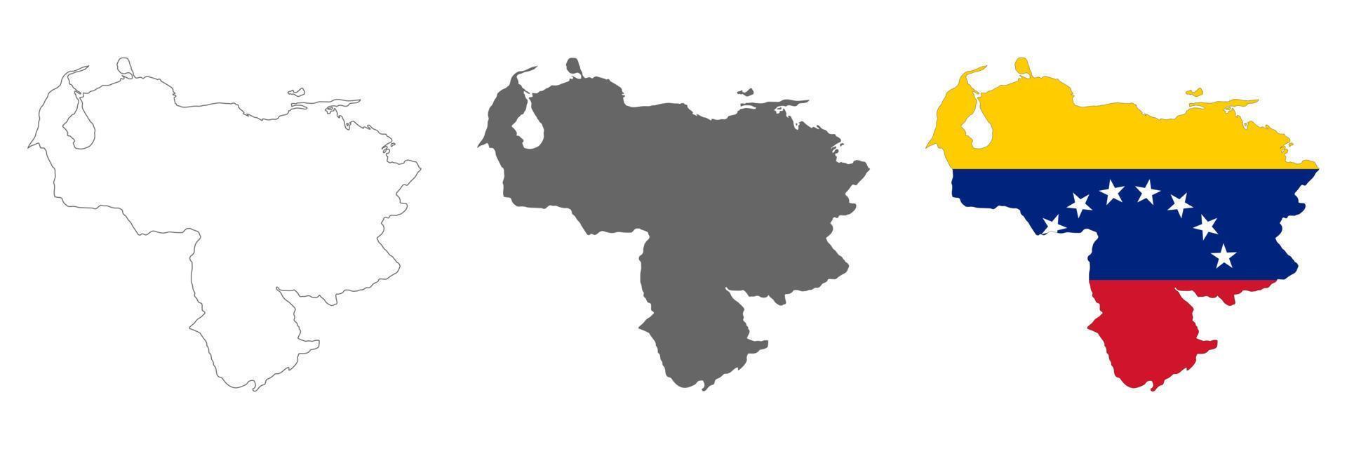 zeer gedetailleerde venezuela kaart met randen geïsoleerd op de achtergrond vector