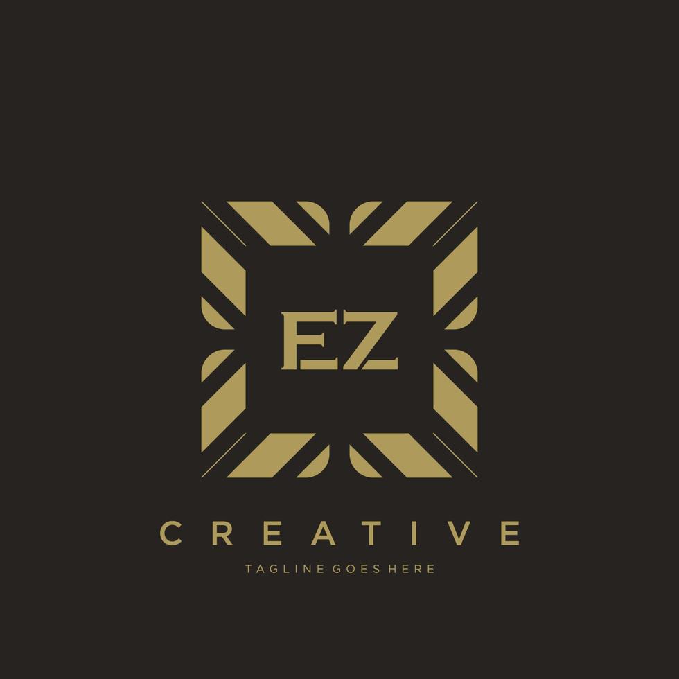 ez eerste brief luxe ornament monogram logo sjabloon vector