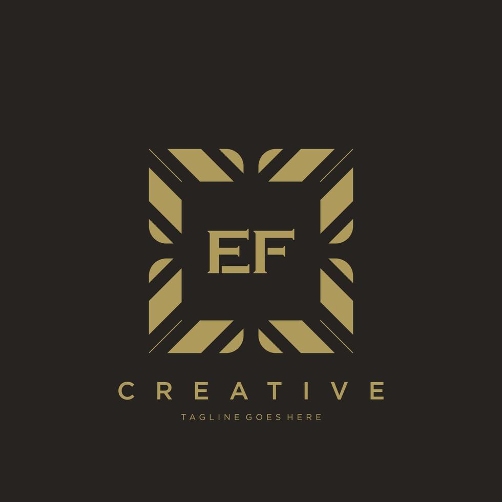 ef eerste brief luxe ornament monogram logo sjabloon vector